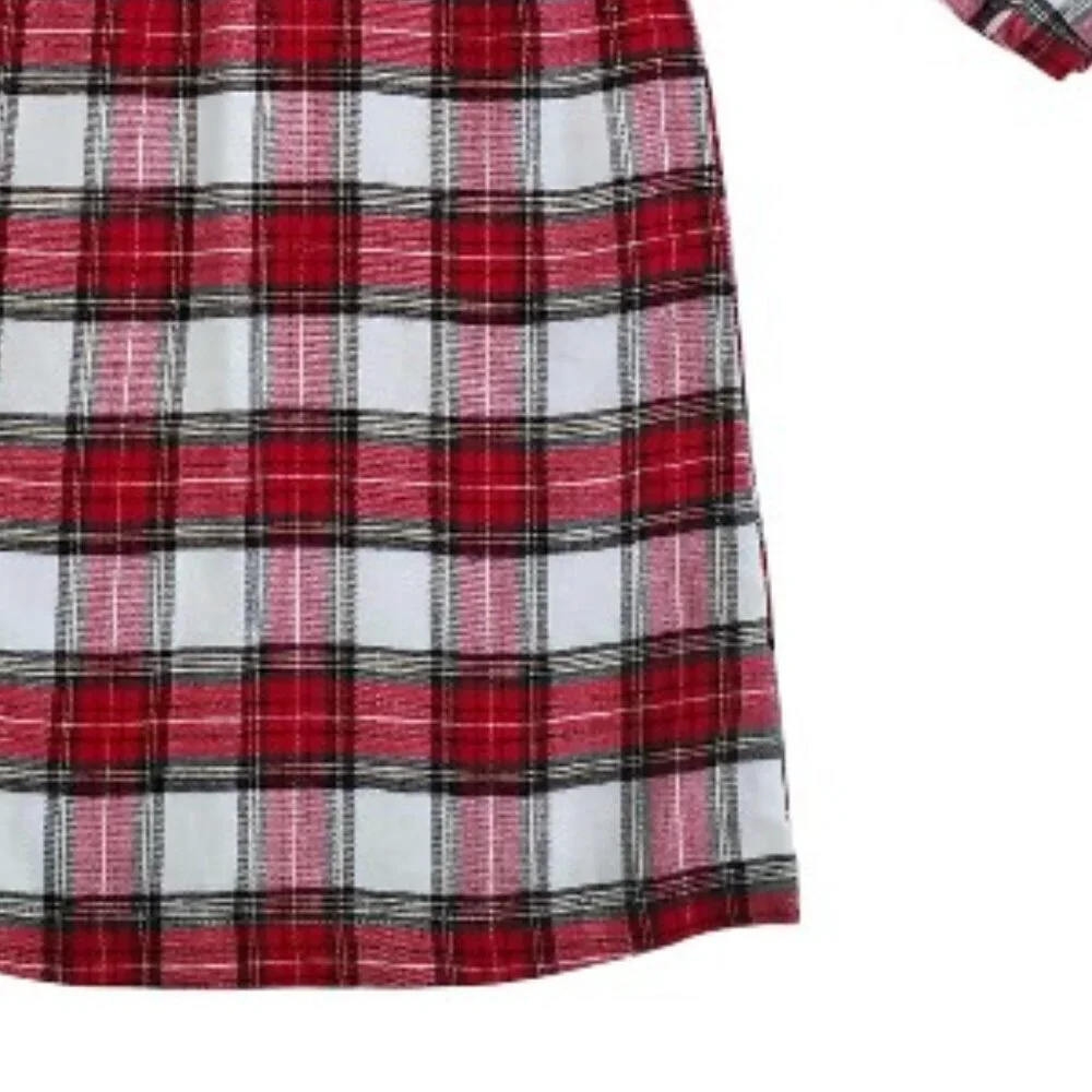 Pottery Barn Kids Red Plaid Flannel Nightgown Size 3T